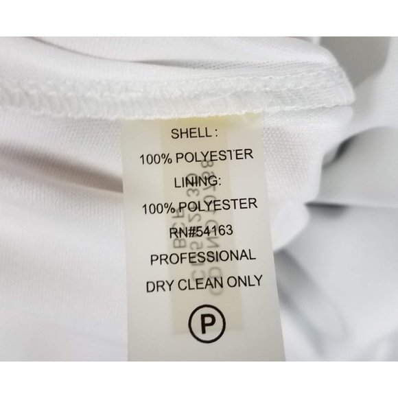 Calvin Klein Women's Sz. 6 Blk & White Geometric Print Maxi Chiffon Dress - Picture 4 of 7